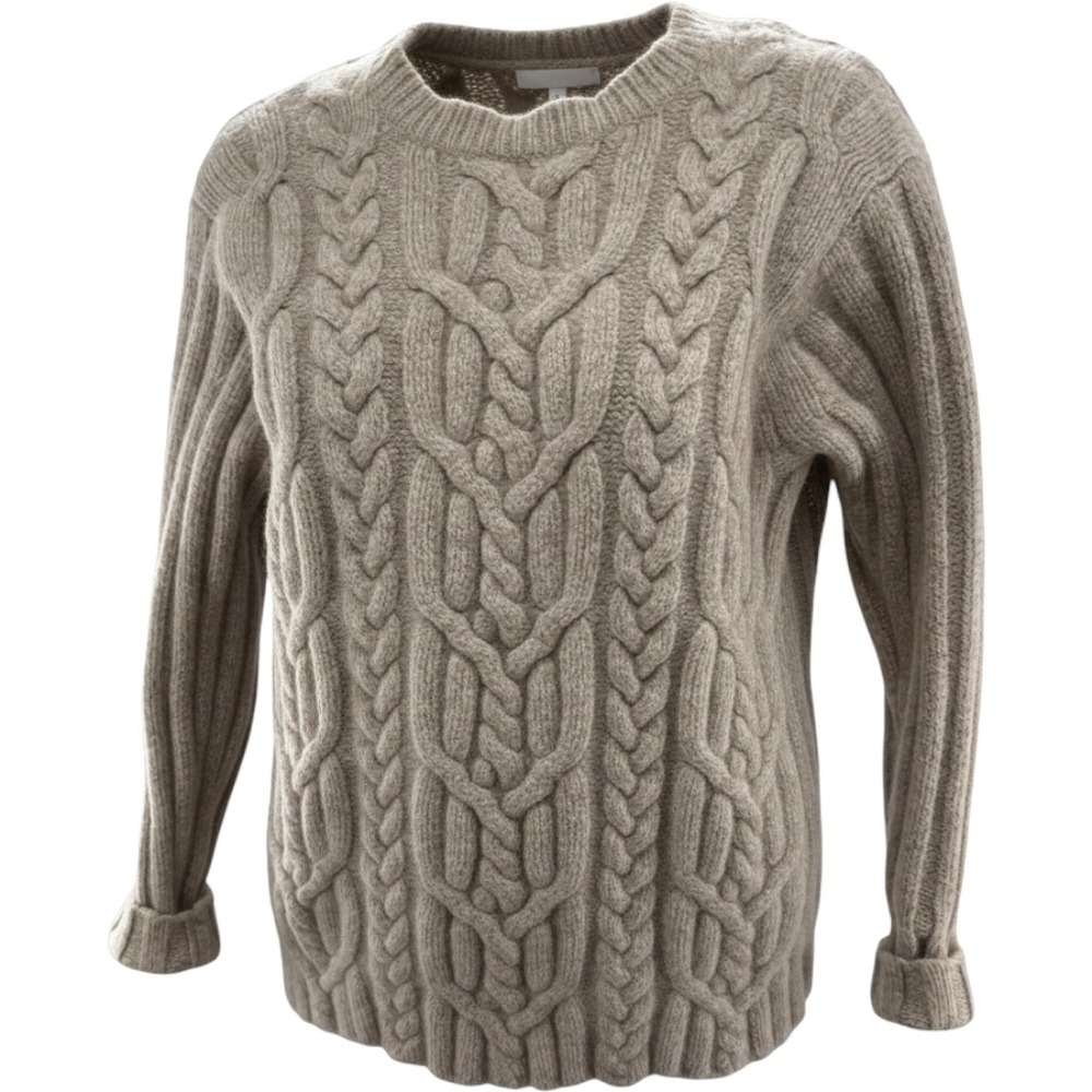 Gap Womens Oatmeal Beige Cable Knit‎ Crewneck Sweater Wool Medium
